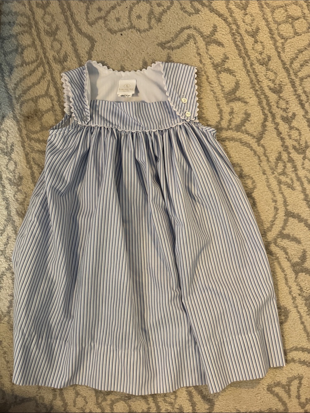 Lullaby Set Blue and White Pinstripe Sleeveless Dress
